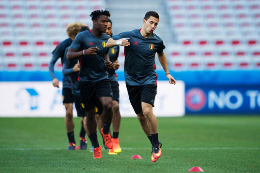 Eden Hazard på Belgiens fotbollslandslags träning