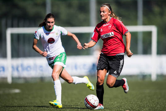LB07s Olivia Welin och Hammarbys Madeleine Tegström