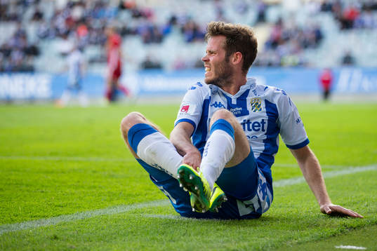 IFK Göteborgs Emil Salomonsson grimaserar