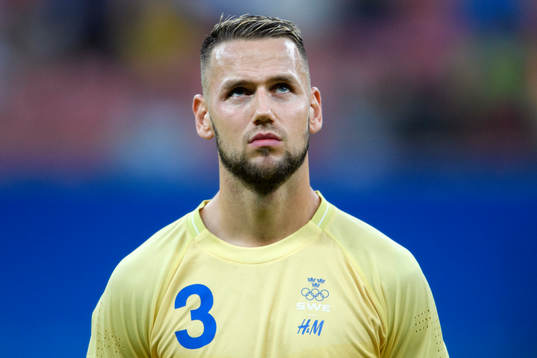 Sveriges Alexander Milosevic vid lineup innan