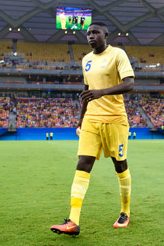 Sveriges Pa Konate i fotbollsmatchen mellan Sverige och