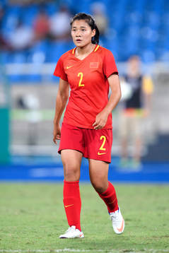 Kinas Shanshan Liu i fotbollsmatchen mellan Sydafrika och