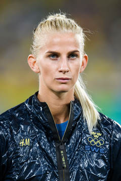 vid lineup innan fotbollsmatchen mellan Brasilien och
