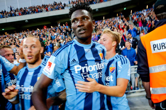 Djurgårdens Michael Olunga jublar