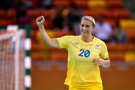 Sveriges Isabelle Gulldén jublar