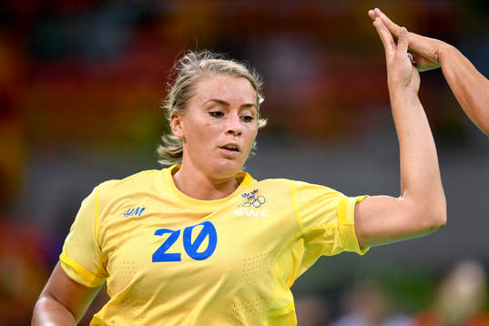 Sveriges Isabelle Gulldén jublar