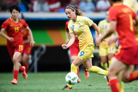 Sveriges Kosovare Asllani i fotbollsmatchen mellan Kina och