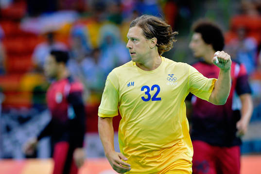 Sveriges Mattias Zachrisson jublar