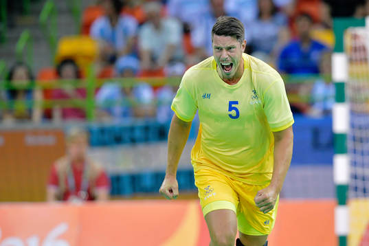 Sveriges Kim Andersson jublar