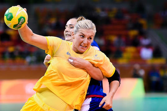 Sveriges Linn Blohm  i handbollsmatchen mellan Ryssland och