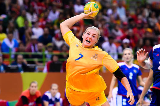 Sveriges Linn Blohm  i handbollsmatchen mellan Ryssland och