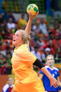 Sveriges Linn Blohm i handbollsmatchen mellan Ryssland och