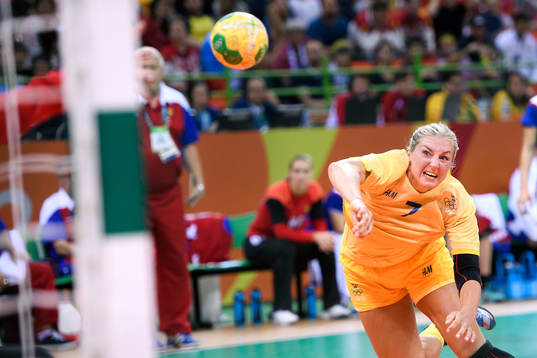 Sveriges Linn Blohm i handbollsmatchen mellan Ryssland och