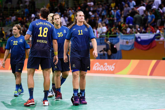 Sveriges Lukas Nilsson och Andreas Nilsson deppar i