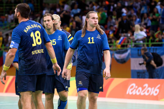 Sveriges Andreas Nilsson och Lukas Nilsson deppar