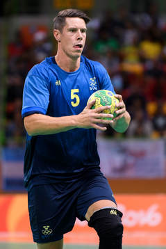Sveriges Kim Andersson i handbollsmatchen mellan Slovenien
