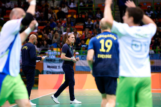 Sveriges förbundskapten Staffan Olsson i handbollsmatchen