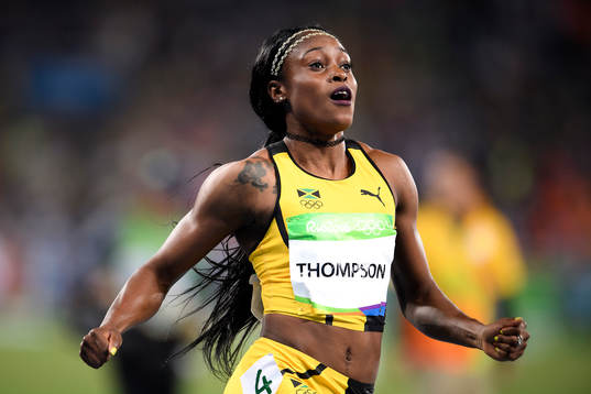 Jamaicas Elaine Thompson jublar
