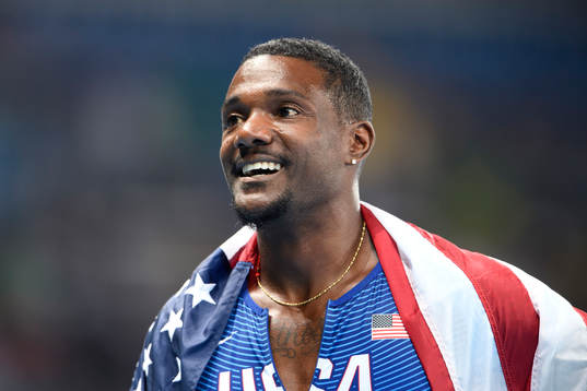 s Justin Gatlin jublar