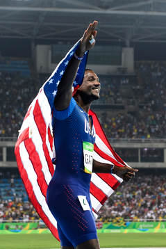 s Justin Gatlin jublar