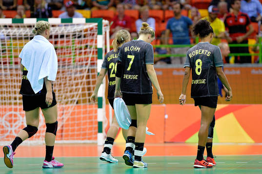 Sveriges Isabelle Gulldén, Linn Blohm och Jamina Roberts