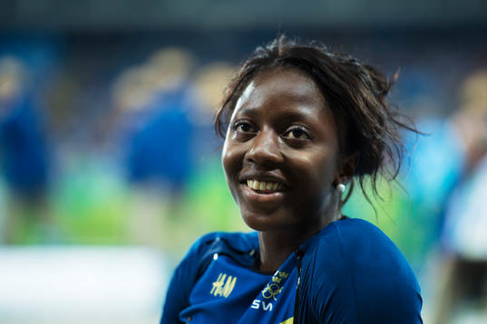 Sveriges Khaddi Sagnia i kvalet på längdhopp