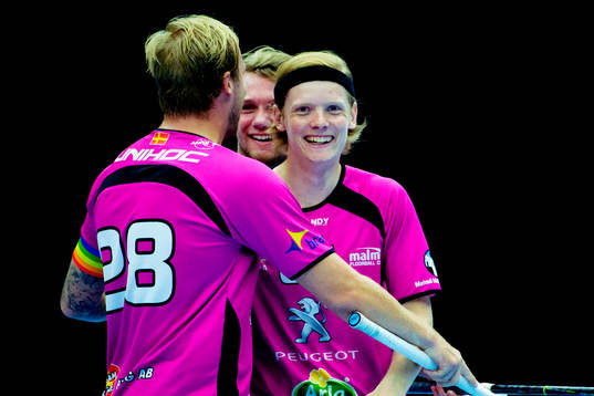 Malmö FBCs Ludvig Andersson jublar