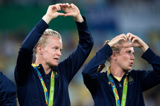 Sveriges Nilla Fischer och Emma Berglund