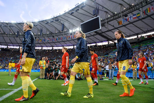 Sveriges Nilla Fischer, Lisa Dahlkvist och Lotta Schelin