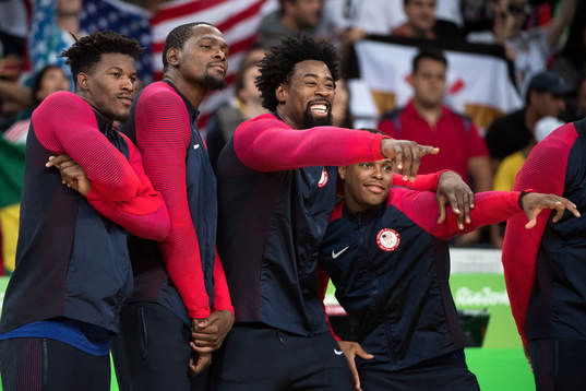 USAs Jimmy Butler Kevin Durant, DeAndre Jordan och Kyle