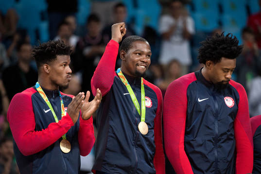 USAs Kevin Durant jublar