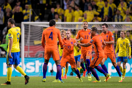 Hollands Wesley Sneijder (m) jublar