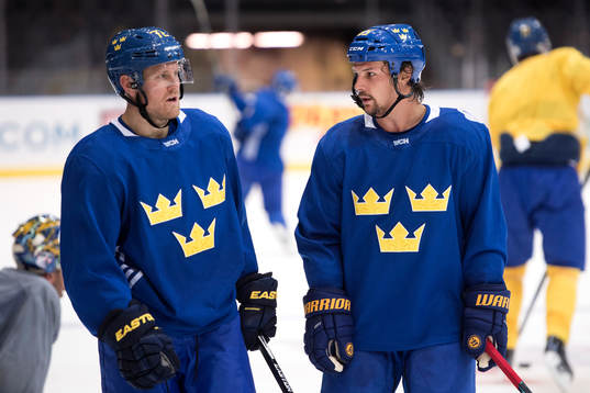 Sveriges Patric Hörnqvist och Erik Karlsson