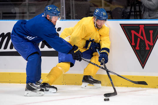 Sveriges Patric Hörnqvist och Victor Hedman