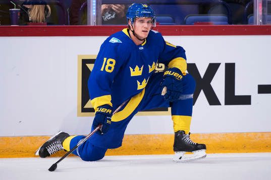 Sveriges Jakob Silfverberg på uppvärmningen innan