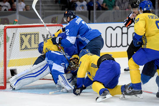 Sveriges Gabriel Landeskog, Patric Hörnqvist och Filip