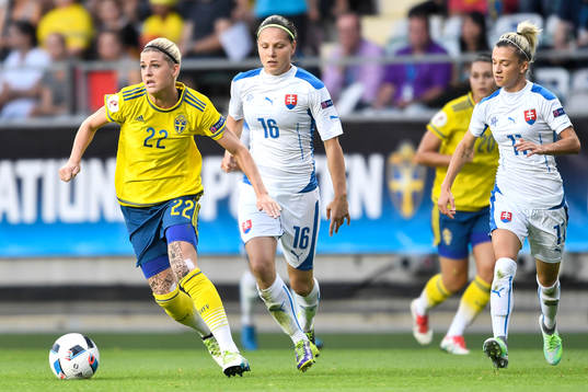 Sveriges Olivia Schough och Slovakiens Diana Bartovicova