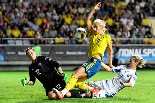 Slovakiens målvakt Maria Korenciova och Patricia
