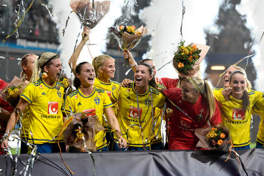 Sveriges Olivia Schough, Hanne Gråhns, Pauline Hammarlund,