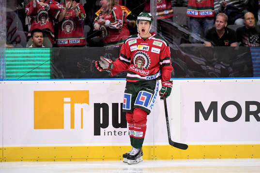 Frölundas Johan Sundström jublar