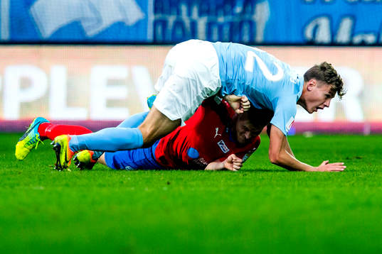 Helsingborgs Andreas Landgren och Malmö FFs Mattias