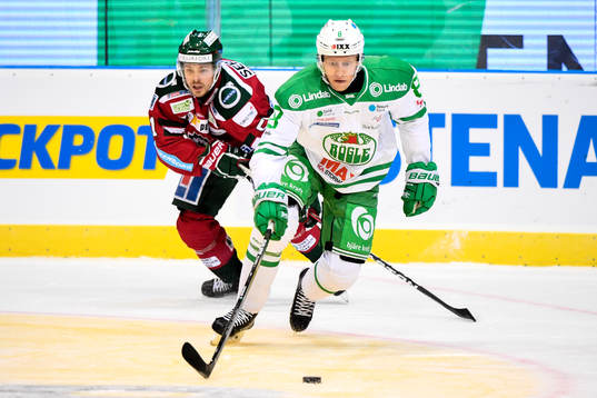 Frölundas Mats Rosseli Olsen och Rögles Jesper Williamsson
