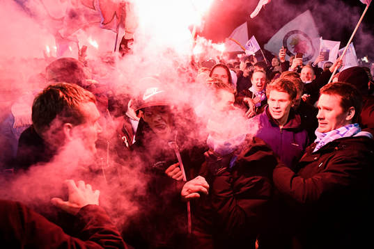 Malmö FFs supportrar jublar