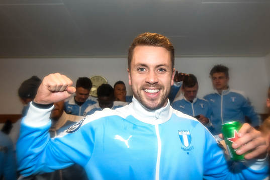 Malmö FFs Kari Arnason jublar