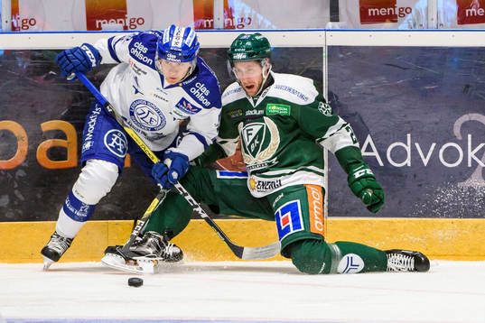 Leksands Daniel Bertov och Färjestads Per Åslund
