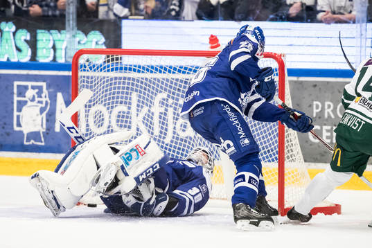 kvittering 1-1 bakom Leksands målvakt Henrik Haukeland av