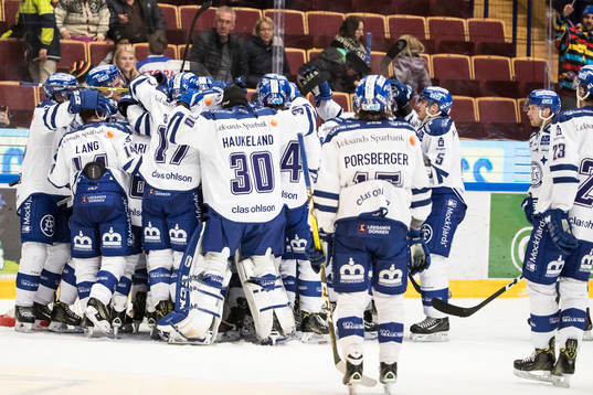 Leksands spelarna jublar