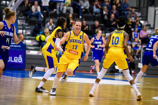 under basketmatchen i EM-kvalet mellan Sverige och Finland
