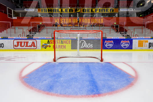 Genrebild på ett ishockeymål i Coop Norrbotten Arena