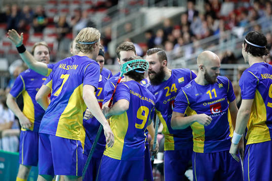 Sveriges Kim Nilsson och Alexander Galante Carlström jublar